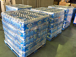 北九州市から支援で送られてきた飲料水