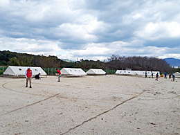 益城町のテクノ仮設大運動会と秋祭りの準備