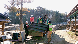 杷木寒水の個人宅の土砂かき出し