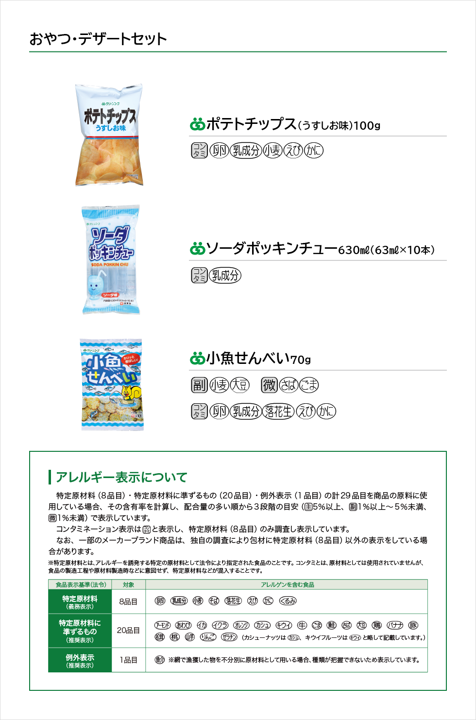 おやつ・デザートセット