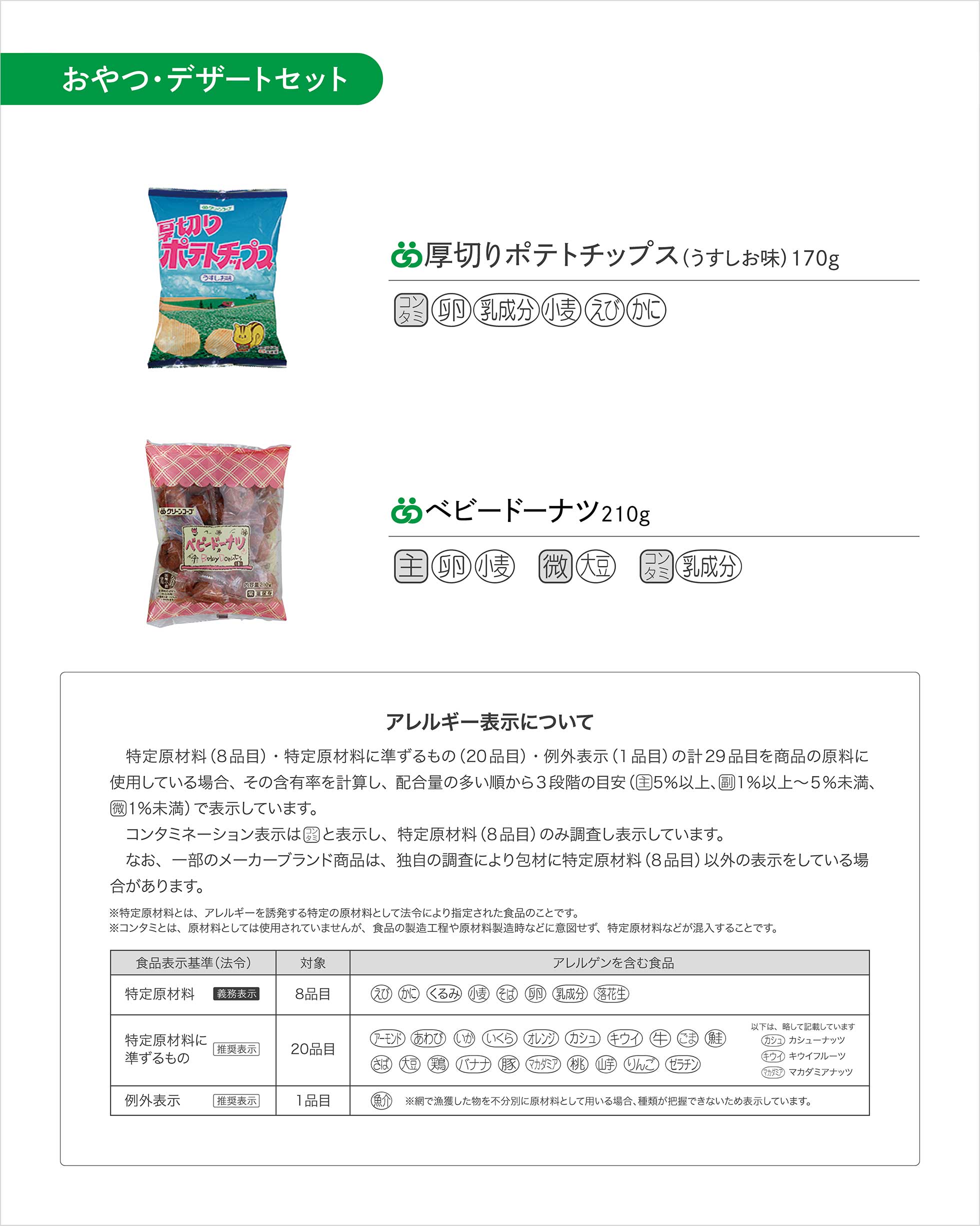 おやつ・デザートセット