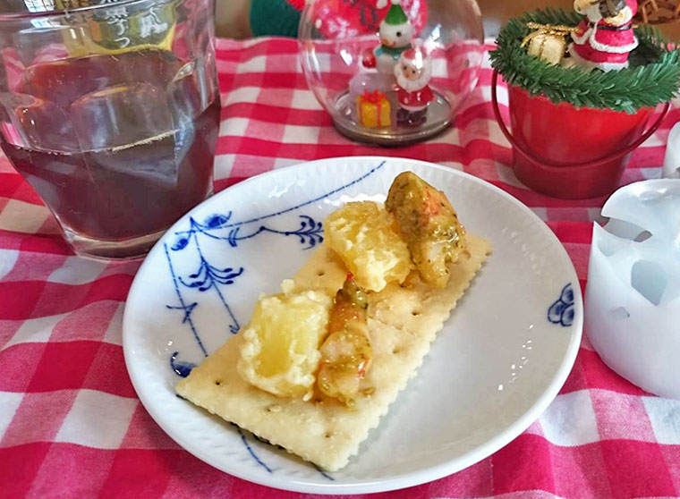 スタッシャーで簡単!エコシュリンプとじゃがいものチーズカナッペ