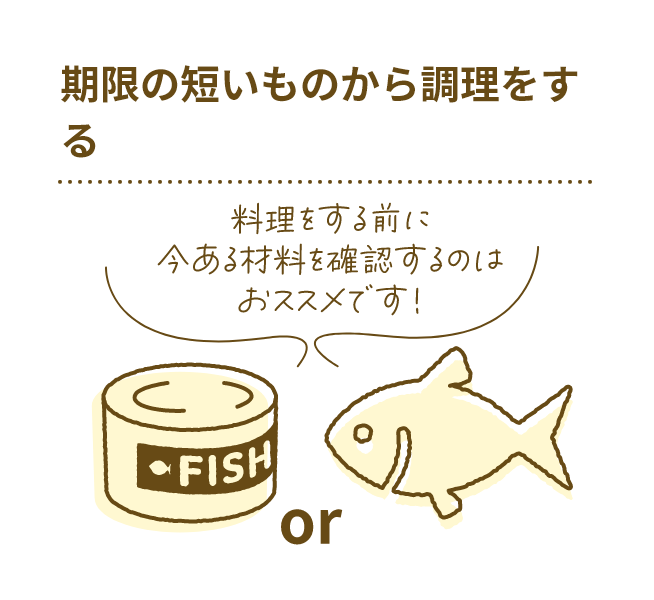 期限の短いものから調理する