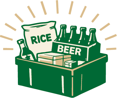 米・ビール・びんなど重い商品を自宅に届けてもらう 便利さを体験したい イラスト