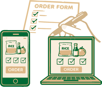 注文方法（WEB・アプリなど）の「使いやすさを確認したい」 イラスト