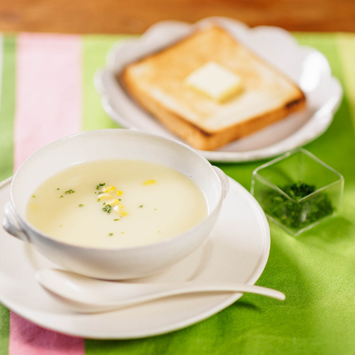 コーンスープ調理例