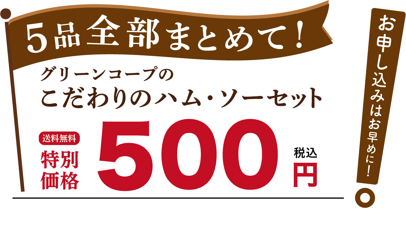 5品全部まとめて特別価格税込500円