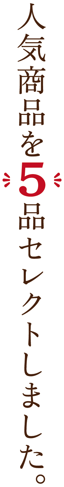 人気商品を5品セレクトしました