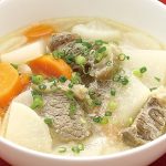 牛角切でホロホロ韓国コムタン風スープ