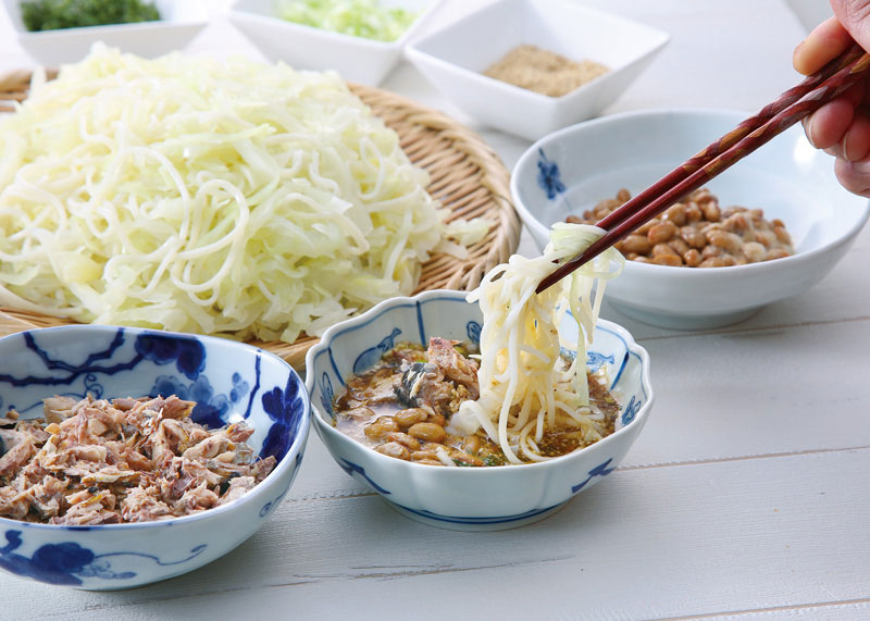 サバ缶でつけめん 山形のひっぱりうどん風