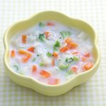 コロコロ野菜とベーコンのミルクスープ(かみかみ期)(離乳食)