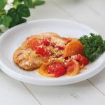 豚ロースソテー用でトマト煮込み