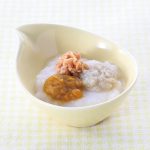 納豆とまるっとキューブの3色粥（かみかみ期）（離乳食）