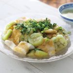 水晶鶏となすのオイスターソースがけ