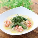 びん牛乳と辛子めんたいの冷製スープパスタ