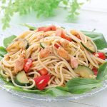 秋鮭の冷製サラダパスタ