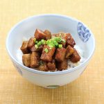 お魚と野菜の豆腐スティックでキジ焼き丼