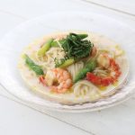 牛乳と辛子めんたいの冷製スープスパ