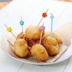 お魚と野菜の豆腐スティックでコロコロアメリカンドック風